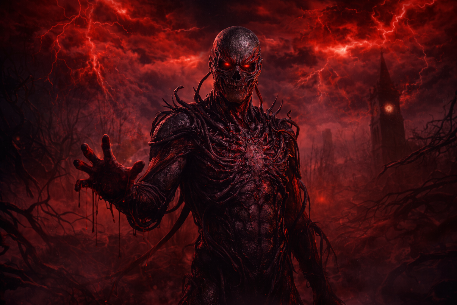 Dark supernatural villain inspired by Stranger Things mythology and the Upside Down