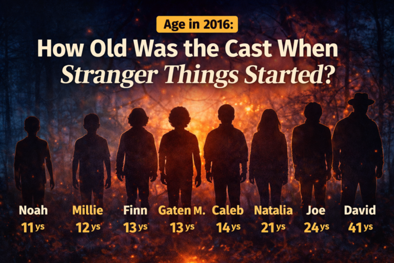 how old was the stranger things cast in 2016 silhouette infographic with ages