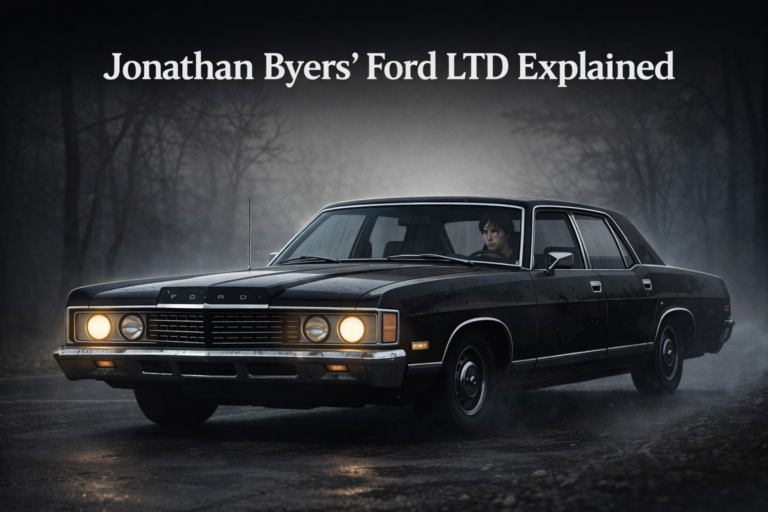 Jonathan Byers driving a Ford LTD in Stranger Things