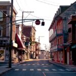 Small town street filming location used to represent Hawkins in Stranger Things
