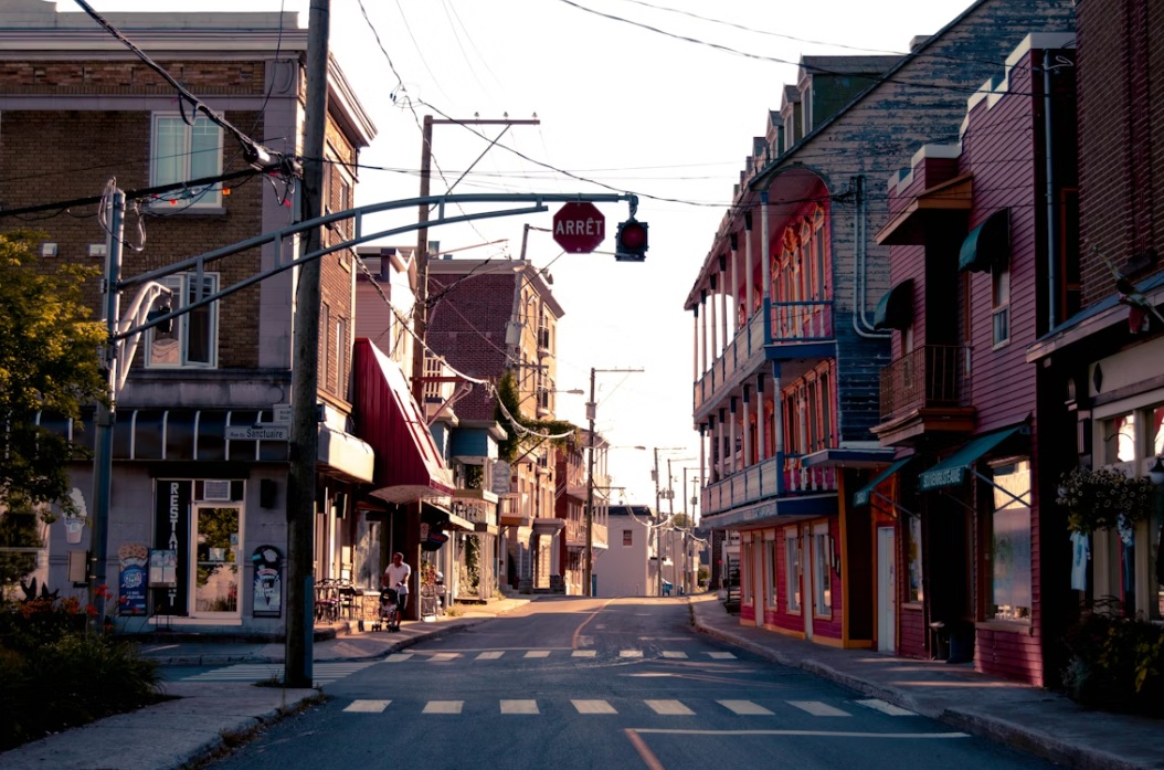 Small town street filming location used to represent Hawkins in Stranger Things