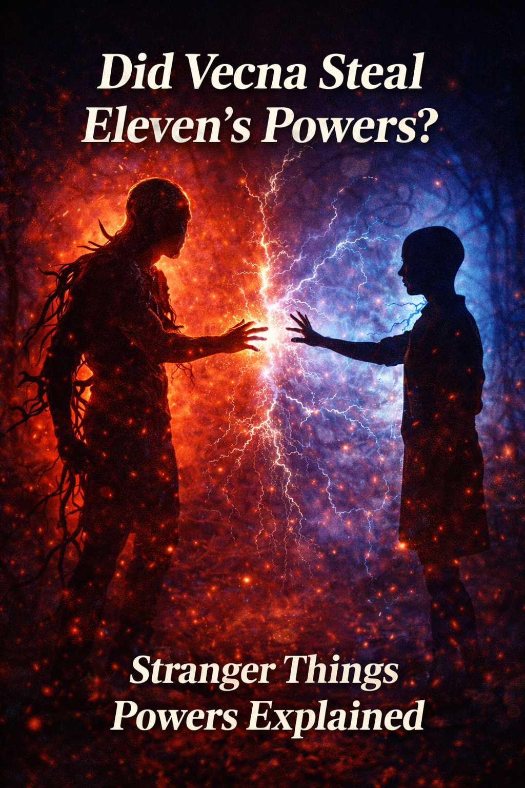 vecna vs eleven silhouette scene with psychic energy stranger things powers explained