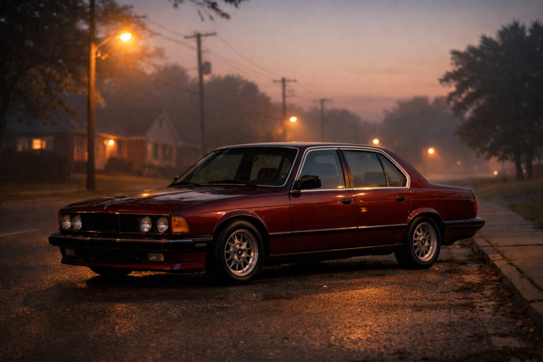 Early 1980s European luxury sedan similar to Steve Harrington’s car in Stranger Things