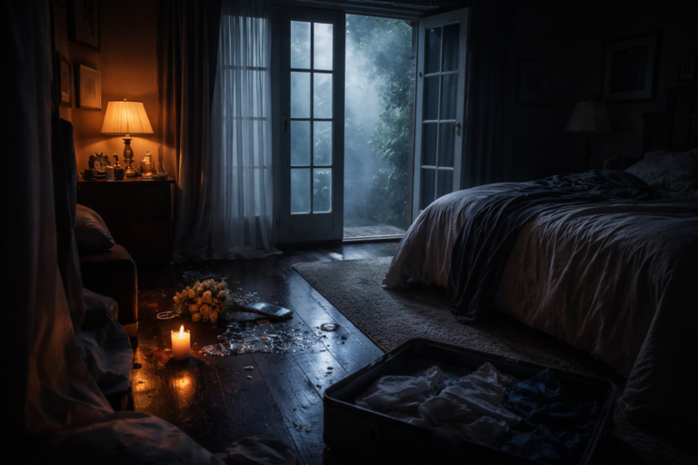 dark mysterious bedroom scene psychological horror atmosphere netflix series